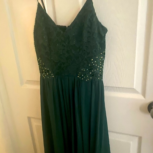 Chiffon and Floral Dress with Beading - Picture 8 of 8